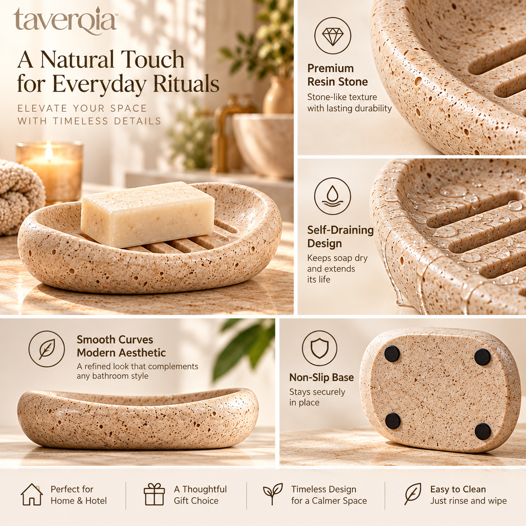Taverqia Organic Pebble Soap Dish view 3