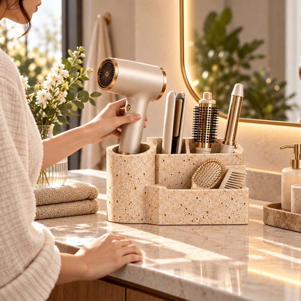 Taverqia Travertine-Look Hair Tool Organizer view 3