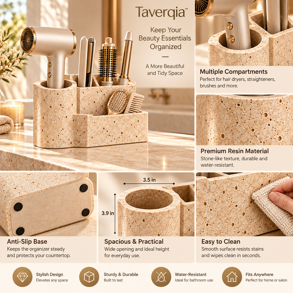 Taverqia Travertine-Look Hair Tool Organizer view 5