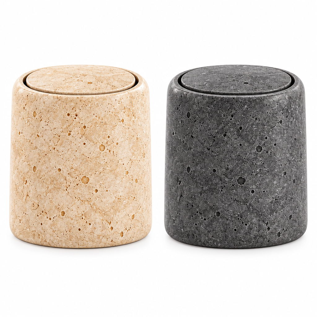 Taverqia Compact Stone-Look Vanity Waste Bin view 4