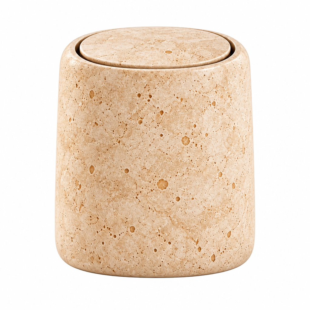 Taverqia Compact Stone-Look Vanity Waste Bin view 5