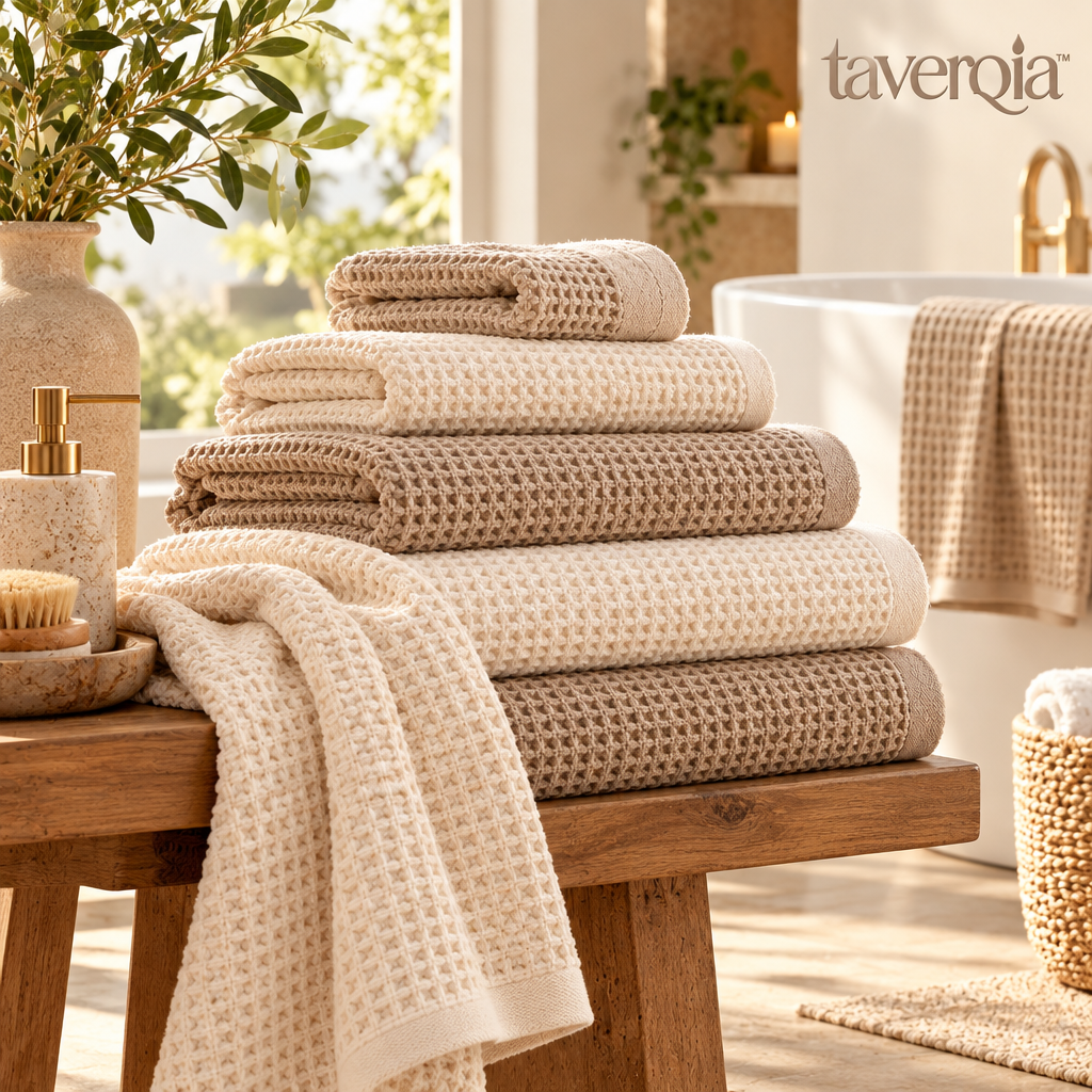 Taverqia Waffle Weave Bath Towel Set view 2