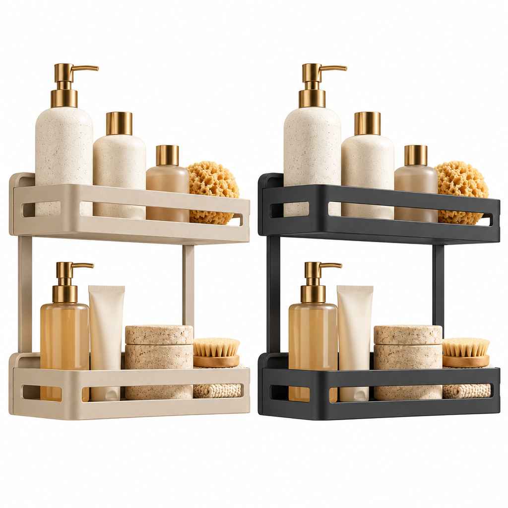 Taverqia Minimal Two-Tier Shower Caddy view 2