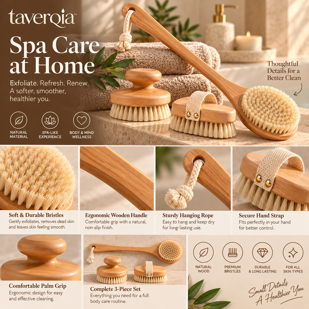 Taverqia Spa Body Brush & Bath Accessory Set view 2