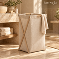 Taverqia Linen-Look Folding Laundry Hamper view 1