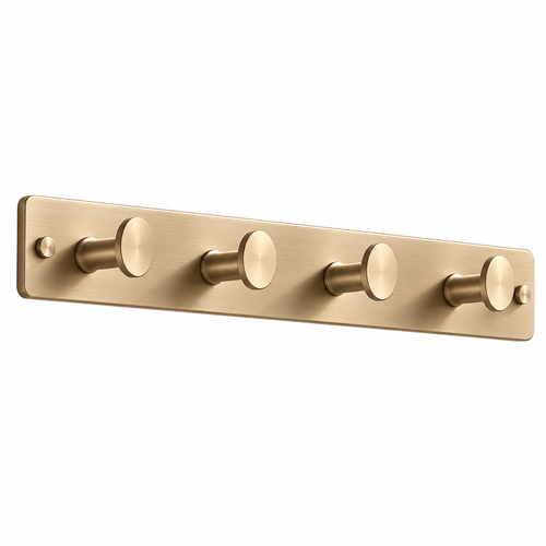 Taverqia Brushed Gold Wall-Mounted Towel Hook Rail view 2
