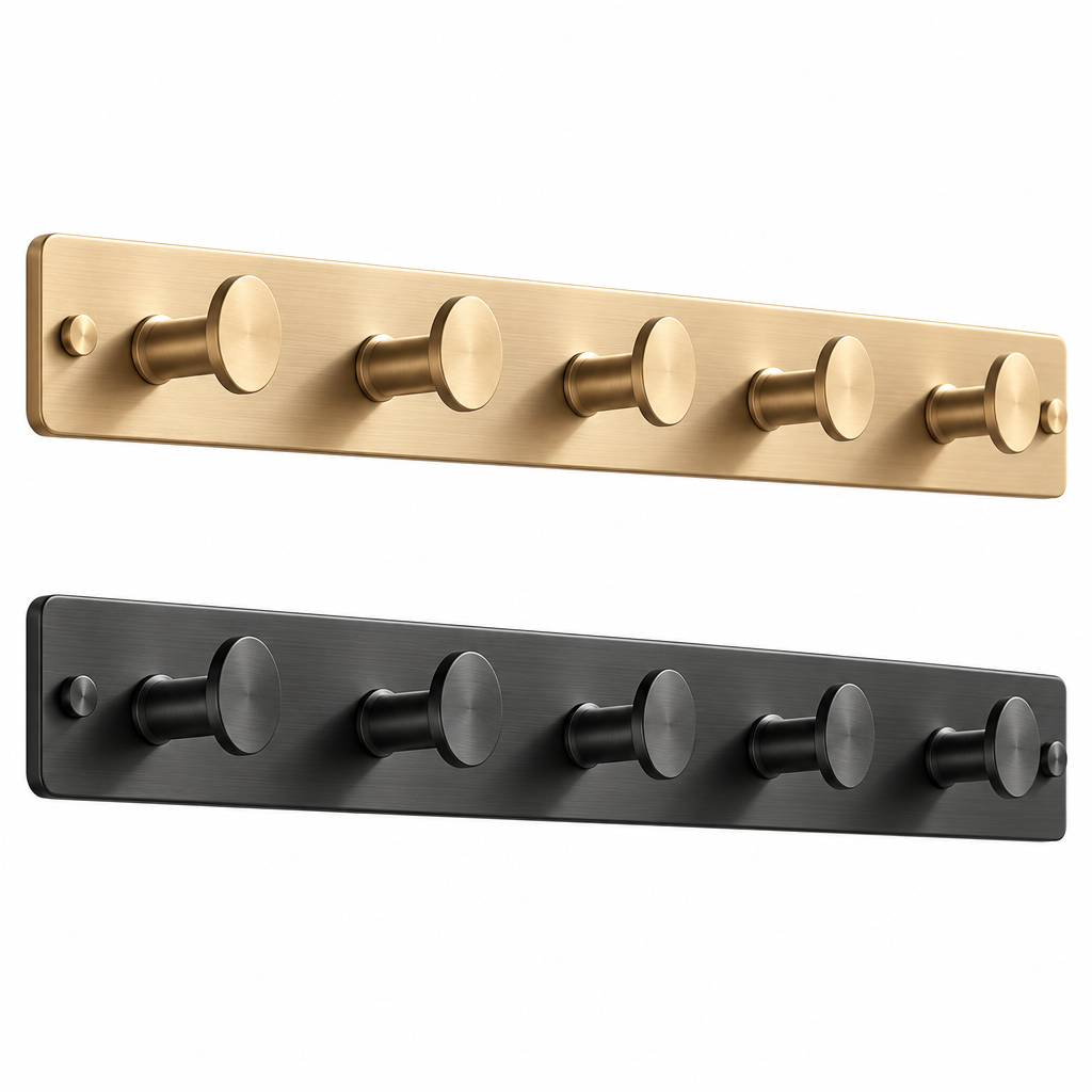 Taverqia Brushed Gold Wall-Mounted Towel Hook Rail view 3